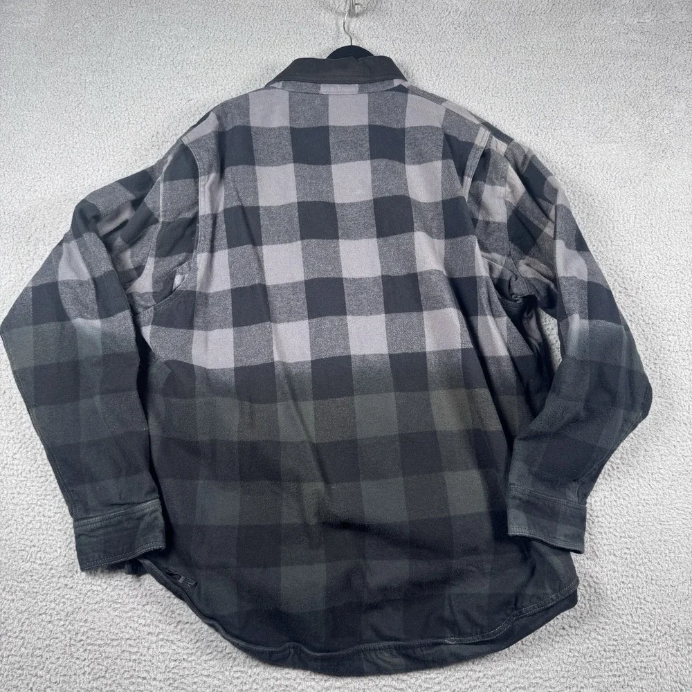 Z1R Duke Ombre Flannel Mens 2XL Motorcycle Shacket Shirt Jacket Concealed Carry